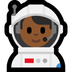 Cómo se ve el emoji Astronauta hombre: tono de piel oscuro medio en Microsoft.