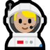 Cómo se ve el emoji Astronauta hombre: tono de piel claro medio en Microsoft.