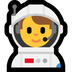 Cómo se ve el emoji Astronauta hombre en Microsoft.