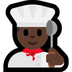 Cómo se ve el emoji Chef hombre: tono de piel oscuro en Microsoft.