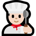 Cómo se ve el emoji Chef hombre: tono de piel claro en Microsoft.