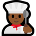 Cómo se ve el emoji Chef hombre: tono de piel oscuro medio en Microsoft.