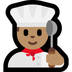 Cómo se ve el emoji Chef hombre: tono de piel medio en Microsoft.