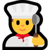 Cómo se ve el emoji Chef hombre en Microsoft.