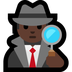 Cómo se ve el emoji Detective hombre: tono de piel oscuro en Microsoft.