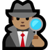 Cómo se ve el emoji Detective hombre: tono de piel medio en Microsoft.