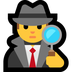 Cómo se ve el emoji Detective hombre en Microsoft.