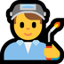 Cómo se ve el emoji Profesional industrial hombre en Microsoft.