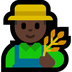 Cómo se ve el emoji Profesional de la agricultura hombre: tono de piel oscuro en Microsoft.