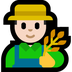 Cómo se ve el emoji Profesional de la agricultura hombre: tono de piel claro en Microsoft.