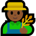 Cómo se ve el emoji Profesional de la agricultura hombre: tono de piel oscuro medio en Microsoft.