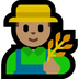 Cómo se ve el emoji Profesional de la agricultura hombre: tono de piel medio en Microsoft.