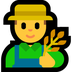 Cómo se ve el emoji Profesional de la agricultura hombre en Microsoft.