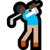 Cómo se ve el emoji Hombre jugando al golf: tono de piel oscuro en Microsoft.