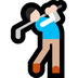 Cómo se ve el emoji Hombre jugando al golf: tono de piel claro en Microsoft.