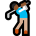 Cómo se ve el emoji Hombre jugando al golf: tono de piel oscuro medio en Microsoft.