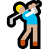 Cómo se ve el emoji Hombre jugando al golf: tono de piel claro medio en Microsoft.