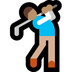 Cómo se ve el emoji Hombre jugando al golf: tono de piel medio en Microsoft.