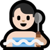 Cómo se ve el emoji Hombre en una sauna: tono de piel claro en Microsoft.