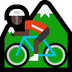 Cómo se ve el emoji Hombre en bicicleta de montaña: tono de piel oscuro en Microsoft.