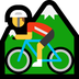 Cómo se ve el emoji Hombre en bicicleta de montaña en Microsoft.