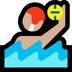 Cómo se ve el emoji Hombre jugando al waterpolo: tono de piel claro medio en Microsoft.