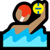 Cómo se ve el emoji Hombre jugando al waterpolo: tono de piel medio en Microsoft.