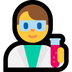 Cómo se ve el emoji Profesional de la ciencia hombre en Microsoft.