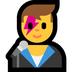 Cómo se ve el emoji Cantante hombre en Microsoft.