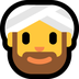 Cómo se ve el emoji Hombre con turbante en Microsoft.