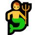 Cómo se ve el emoji Sirena hombre en Microsoft.