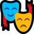 Cómo se ve el emoji Máscaras de teatro en Microsoft.