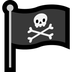 Cómo se ve el emoji Bandera pirata en Microsoft.