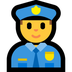 Cómo se ve el emoji Agente de policía en Microsoft.