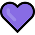 Cómo se ve el emoji Corazón morado en Microsoft.