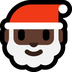 Cómo se ve el emoji Papá Noel: tono de piel oscuro en Microsoft.