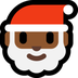 Cómo se ve el emoji Papá Noel: tono de piel oscuro medio en Microsoft.