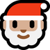 Cómo se ve el emoji Papá Noel: tono de piel claro medio en Microsoft.