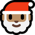 Cómo se ve el emoji Papá Noel: tono de piel medio en Microsoft.