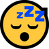 Cómo se ve el emoji Cara durmiendo en Microsoft.