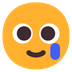 Cómo se ve el emoji Cara sonriente con lágrima en Microsoft.