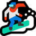 Cómo se ve el emoji Practicante de snowboard: tono de piel oscuro en Microsoft.