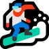 Cómo se ve el emoji Practicante de snowboard: tono de piel claro en Microsoft.