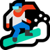 Cómo se ve el emoji Practicante de snowboard: tono de piel medio en Microsoft.