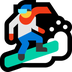 Cómo se ve el emoji Practicante de snowboard en Microsoft.