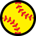 Cómo se ve el emoji Pelota de softball en Microsoft.