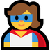 Cómo se ve el emoji Personaje de superhéroe en Microsoft.