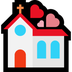 Cómo se ve el emoji Iglesia celebrando boda en Microsoft.