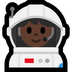 Cómo se ve el emoji Astronauta mujer: tono de piel oscuro en Microsoft.