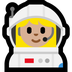 Cómo se ve el emoji Astronauta mujer: tono de piel claro medio en Microsoft.